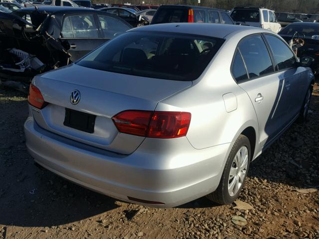 3VW2K7AJ5CM327687 - 2012 VOLKSWAGEN JETTA BASE SILVER photo 4