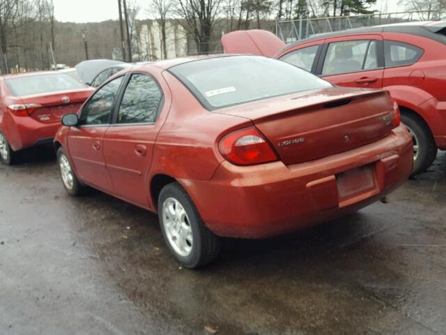 1B3ES56C14D587551 - 2004 DODGE NEON SXT RED photo 3