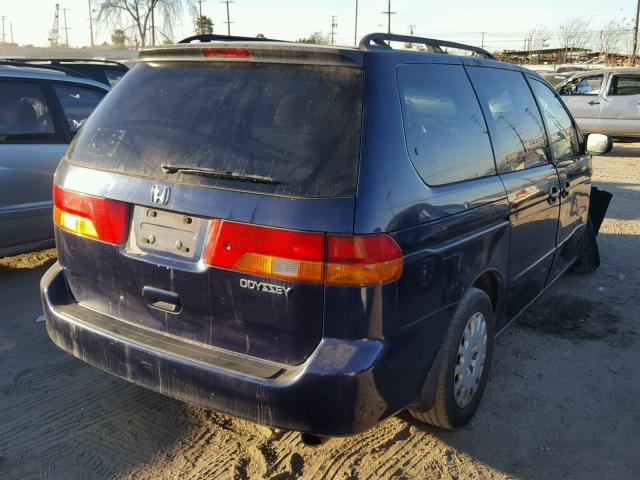 5FNRL185X4B098059 - 2004 HONDA ODYSSEY LX BLUE photo 4