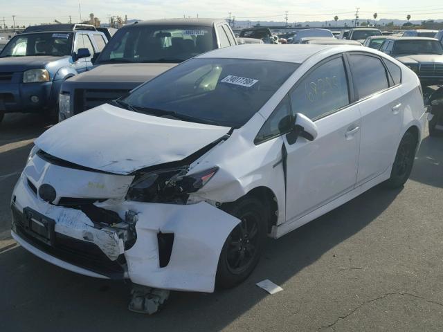 JTDKN3DU7D5652311 - 2013 TOYOTA PRIUS WHITE photo 2