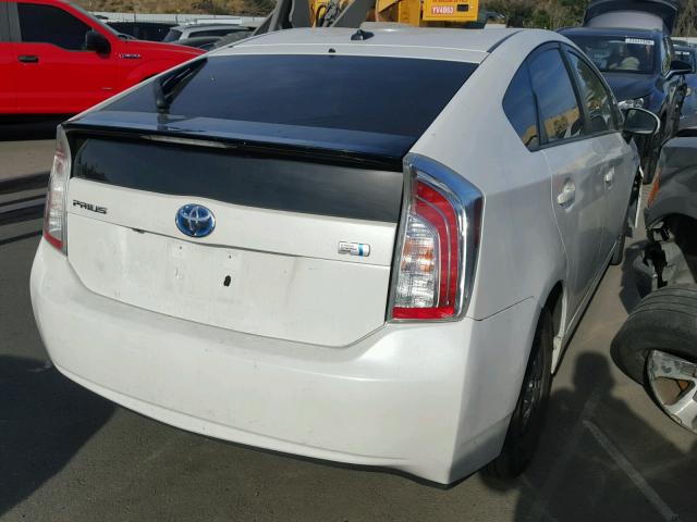 JTDKN3DU7D5652311 - 2013 TOYOTA PRIUS WHITE photo 4