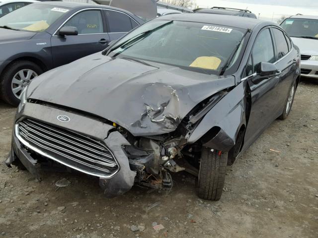 3FA6P0G77FR226849 - 2015 FORD FUSION S GRAY photo 2