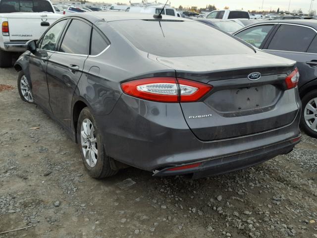 3FA6P0G77FR226849 - 2015 FORD FUSION S GRAY photo 3