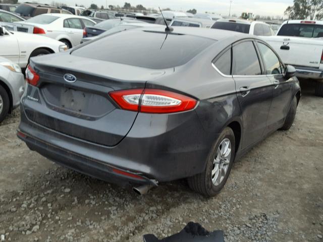 3FA6P0G77FR226849 - 2015 FORD FUSION S GRAY photo 4