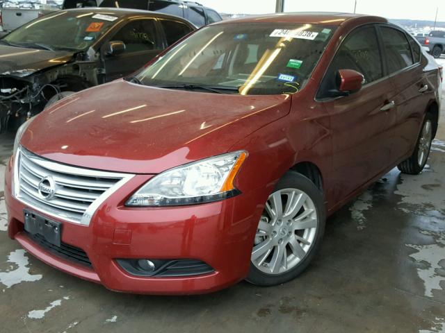 3N1AB7AP4FY308647 - 2015 NISSAN SENTRA S BURGUNDY photo 2