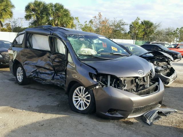 5TDYK3DC6ES462814 - 2014 TOYOTA SIENNA XLE GRAY photo 1