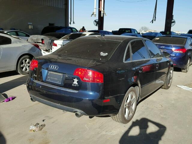 WAUAF78E47A025402 - 2007 AUDI A4 2 BLUE photo 4