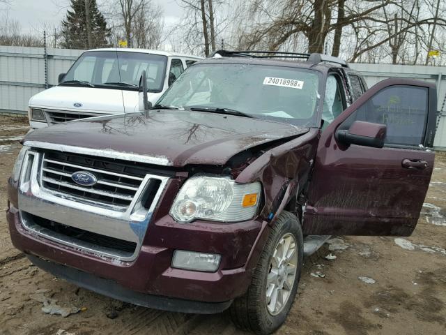 1FMEU53887UA03896 - 2007 FORD EXPLORER S PURPLE photo 2