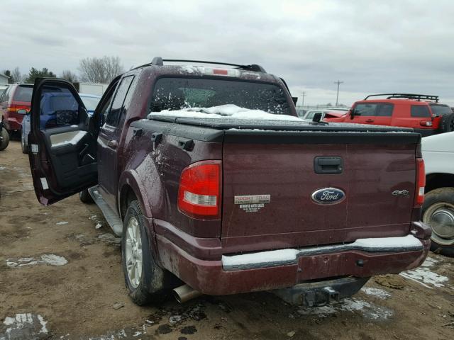 1FMEU53887UA03896 - 2007 FORD EXPLORER S PURPLE photo 3