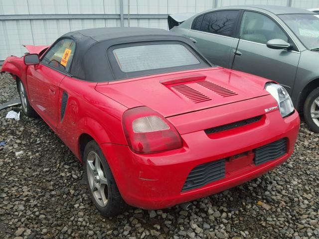 JTDFR320110040524 - 2001 TOYOTA MR2 SPYDER RED photo 3