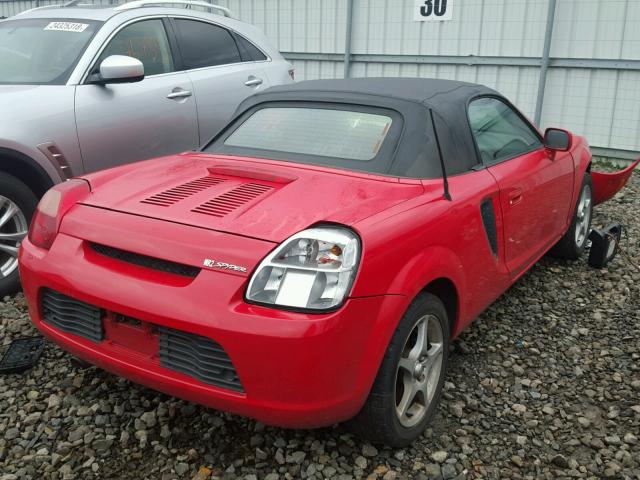 JTDFR320110040524 - 2001 TOYOTA MR2 SPYDER RED photo 4