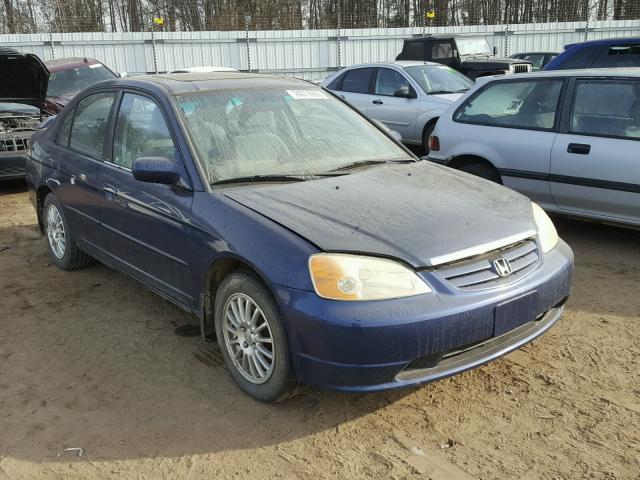 1HGES26882L018290 - 2002 HONDA CIVIC EX BLUE photo 1