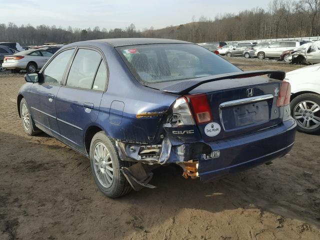 1HGES26882L018290 - 2002 HONDA CIVIC EX 蓝色 照片 3