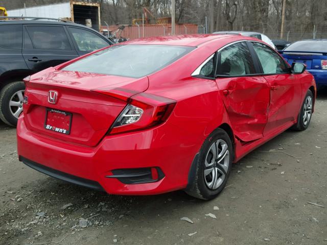 2HGFC2F54GH540183 - 2016 HONDA CIVIC LX RED photo 4