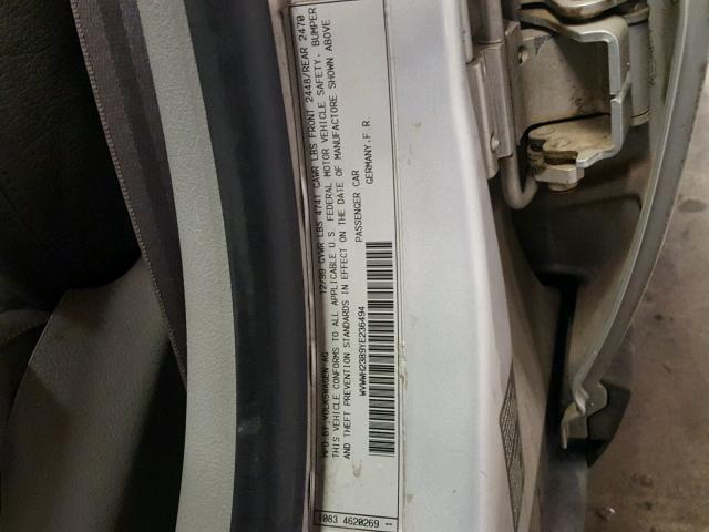 WVWWH23B9YE236494 - 2000 VOLKSWAGEN PASSAT GLX SILVER photo 10