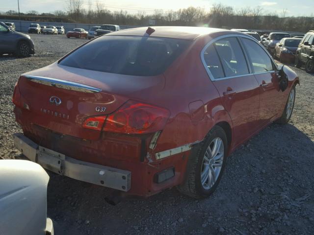 JN1CV6AP9BM503554 - 2011 INFINITI G37 BASE RED photo 4