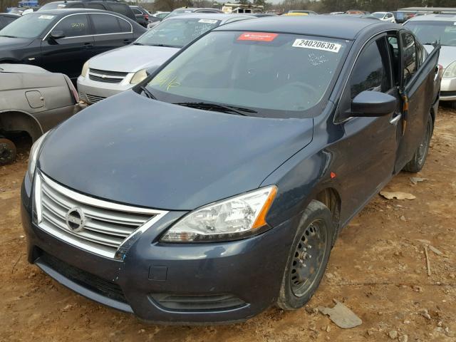 3N1AB7AP1EY227460 - 2014 NISSAN SENTRA S BLUE photo 2