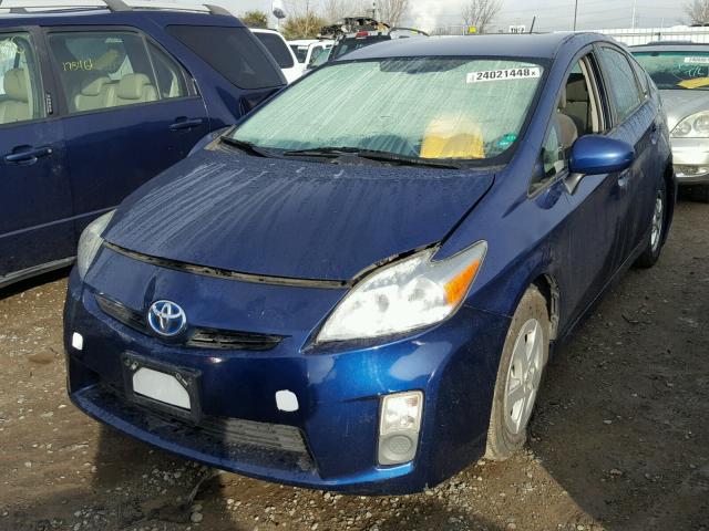 JTDKN3DU4A0007110 - 2010 TOYOTA PRIUS BLUE photo 2