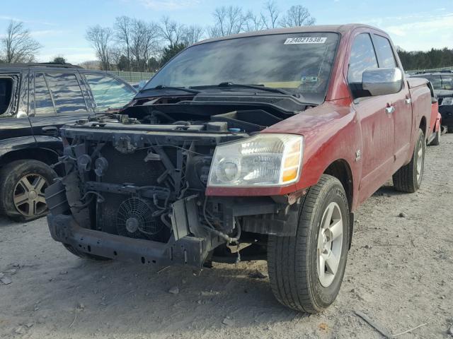 1N6AA07A94N590494 - 2004 NISSAN TITAN XE RED photo 2