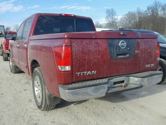 1N6AA07A94N590494 - 2004 NISSAN TITAN XE RED photo 3