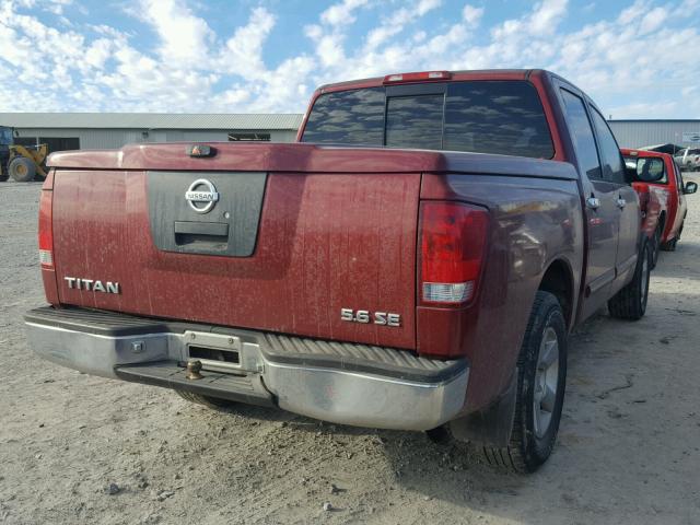 1N6AA07A94N590494 - 2004 NISSAN TITAN XE RED photo 4