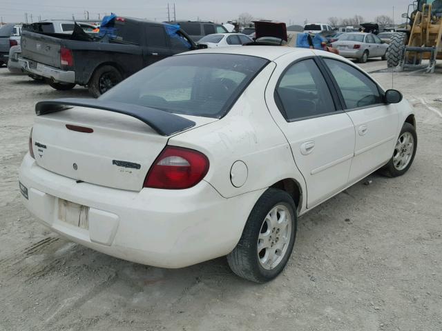 1B3ES56C85D179906 - 2005 DODGE NEON SXT WHITE photo 4