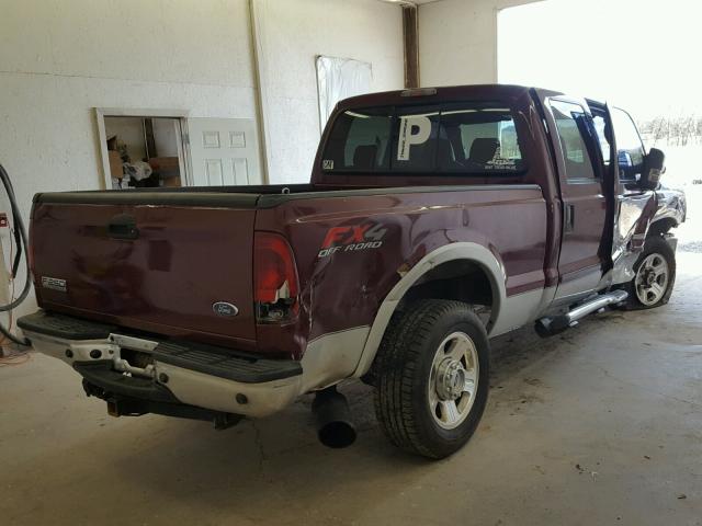 1FTSW21P36ED74807 - 2006 FORD F250 SUPER BURGUNDY photo 4