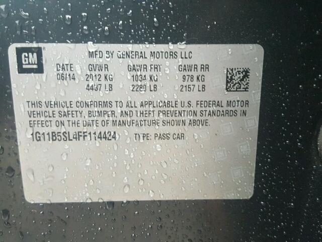 1G11B5SL4FF114424 - 2015 CHEVROLET MALIBU LS CHARCOAL photo 10