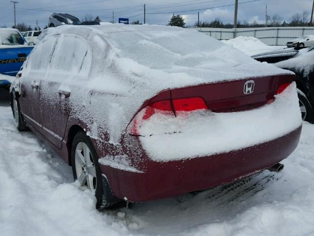 1HGFA16888L107559 - 2008 HONDA CIVIC EX MAROON photo 3