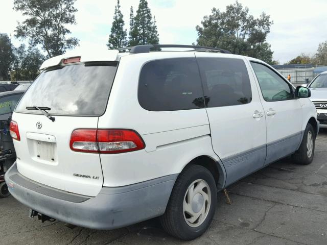 4T3ZF13C21U390078 - 2001 TOYOTA SIENNA LE WHITE photo 4