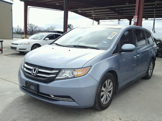 5FNRL5H68EB037178 - 2014 HONDA ODYSSEY EX BLUE photo 2