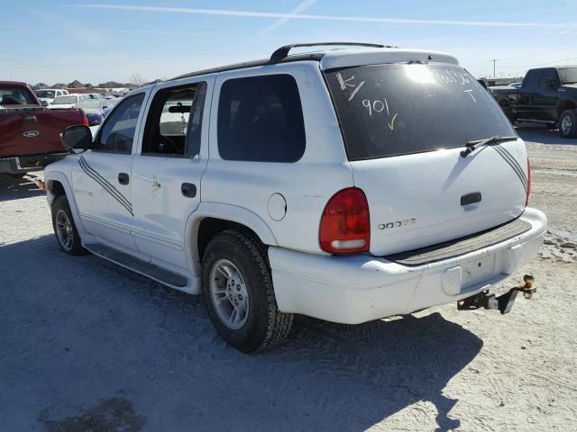 1B4HR28Y7YF184129 - 2000 DODGE DURANGO WHITE photo 3