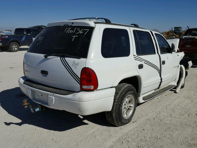 1B4HR28Y7YF184129 - 2000 DODGE DURANGO WHITE photo 4