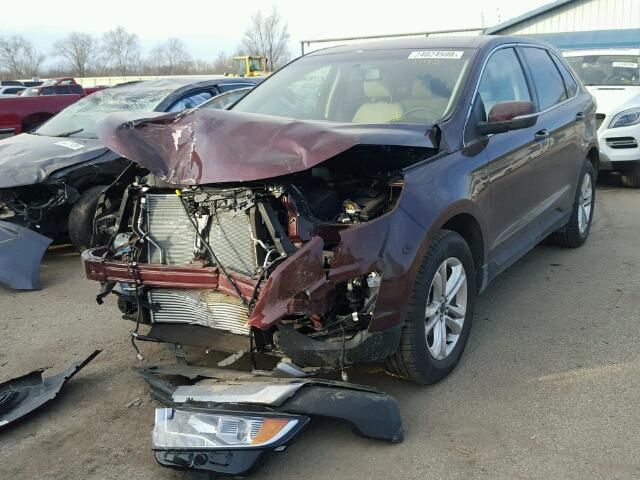 2FMPK3J94HBC08105 - 2017 FORD EDGE SEL BURGUNDY photo 2