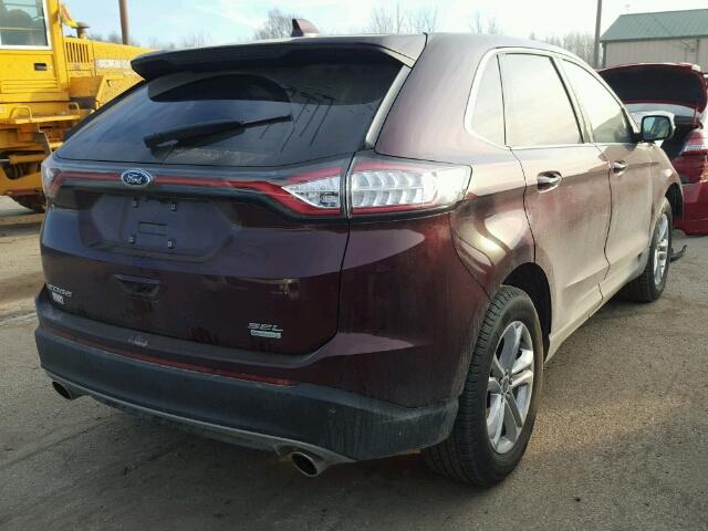 2FMPK3J94HBC08105 - 2017 FORD EDGE SEL BURGUNDY photo 4