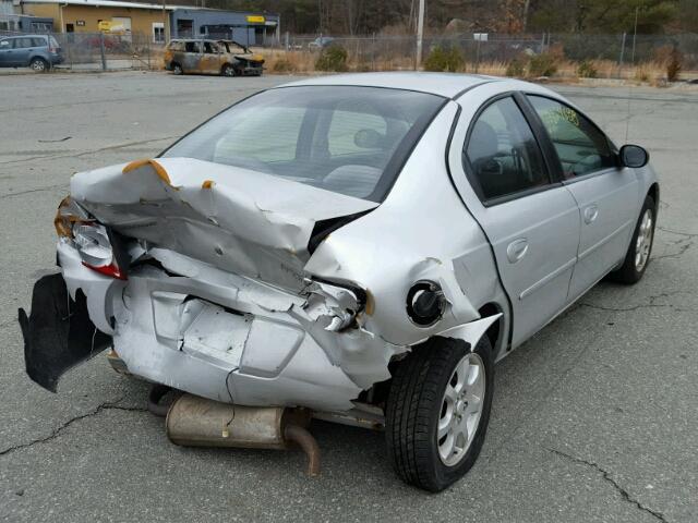 1B3ES56C75D245331 - 2005 DODGE NEON SXT SILVER photo 4