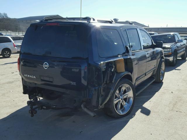 5N1BA08A17N704123 - 2007 NISSAN ARMADA SE BLUE photo 4