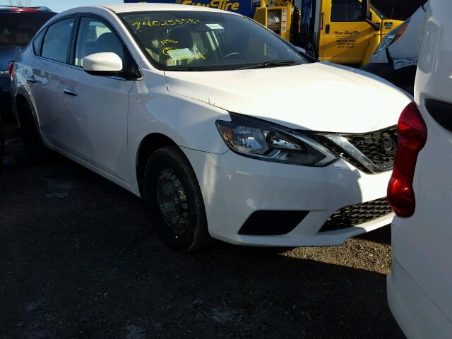 3N1AB7AP4HY324687 - 2017 NISSAN SENTRA S WHITE photo 1