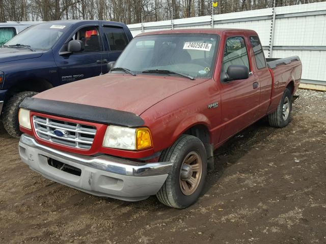 1FTYR14U81PA73623 - 2001 FORD RANGER SUP BURGUNDY photo 2