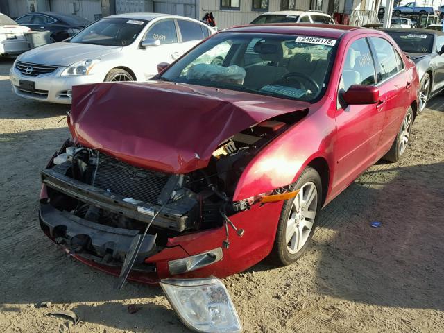 3FAHP08108R149859 - 2008 FORD FUSION SEL RED photo 2