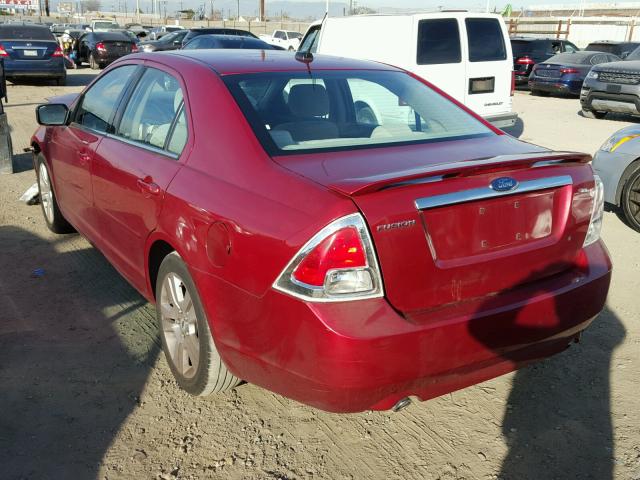 3FAHP08108R149859 - 2008 FORD FUSION SEL RED photo 3