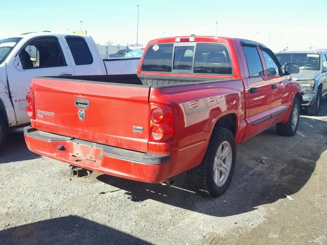 1D7HW48J27S128914 - 2007 DODGE DAKOTA QUA RED photo 4