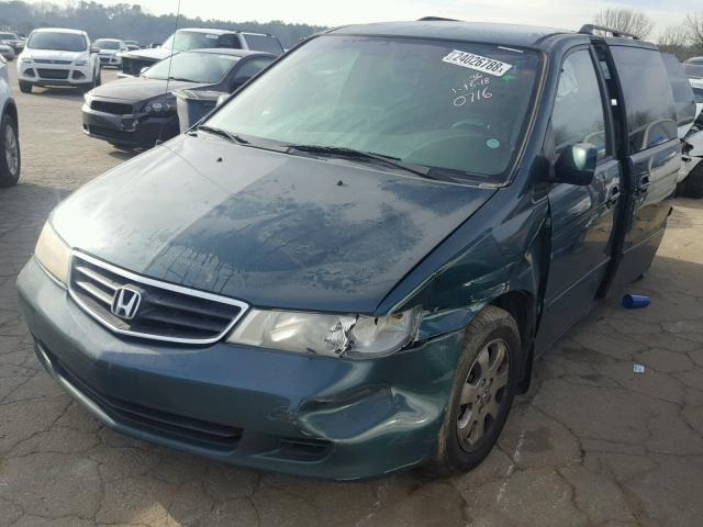 5FNRL18612B010716 - 2002 HONDA ODYSSEY EX GREEN photo 2