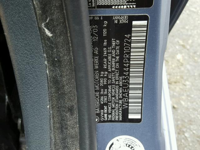 WBAEU33444PR10724 - 2004 BMW 325 XI GRAY photo 10