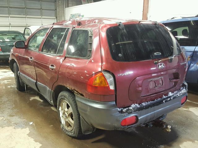 KM8SC73D62U258005 - 2002 HYUNDAI SANTA FE G RED photo 3