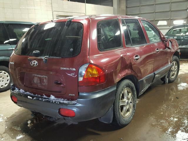 KM8SC73D62U258005 - 2002 HYUNDAI SANTA FE G RED photo 4