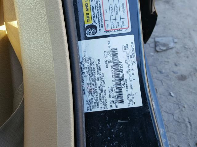 3FAHP0JA2AR135641 - 2010 FORD FUSION SEL BLACK photo 10