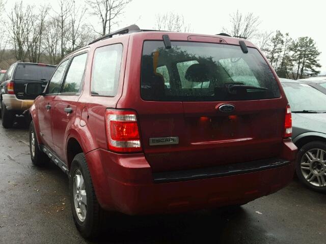 1FMCU02Z58KE38764 - 2008 FORD ESCAPE XLS BURGUNDY photo 3