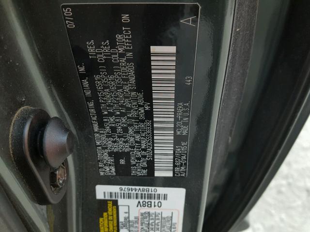 5TDZA23C55S369382 - 2005 TOYOTA SIENNA CE GREEN photo 10