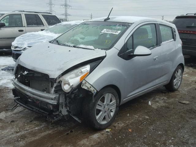 KL8CD6S93EC414808 - 2014 CHEVROLET SPARK 1LT SILVER photo 2